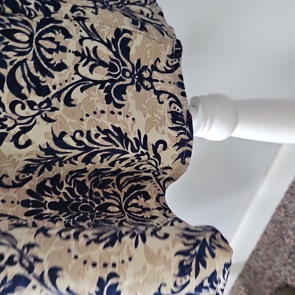 SHEIN Tan and Navy Blue Print Dress - Picture 6 of 14